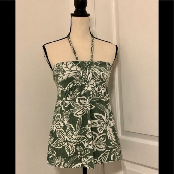 Honolua strapless green/white top - Picture 1 of 8